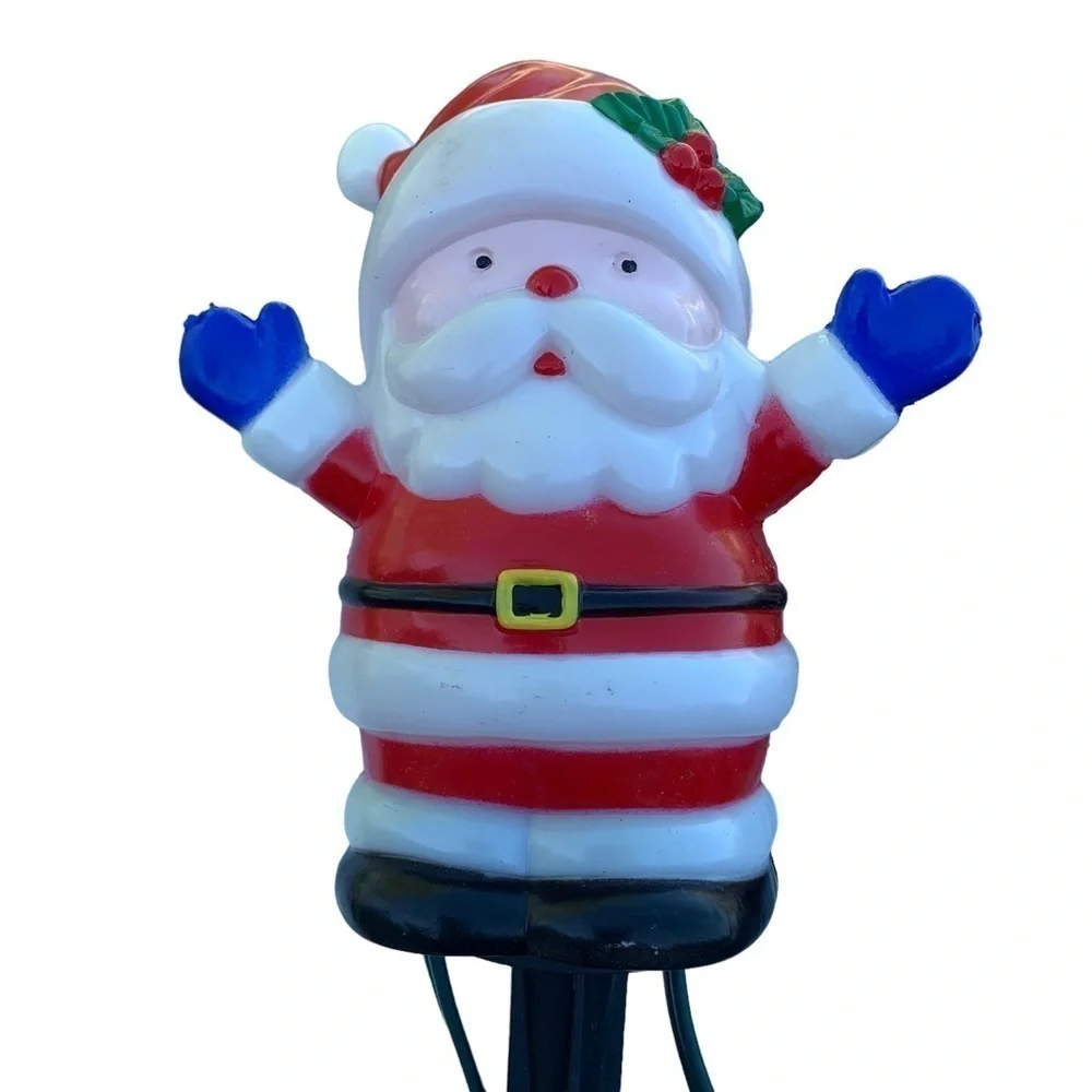 Santa Christmas Lights on Stakes